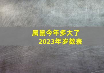 属鼠今年多大了2023年岁数表