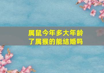 属鼠今年多大年龄了属猴的能结婚吗