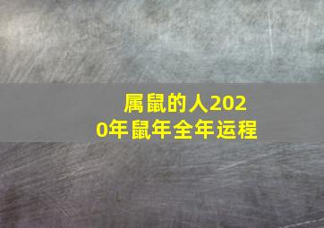 属鼠的人2020年鼠年全年运程