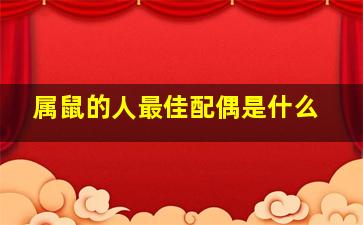 属鼠的人最佳配偶是什么