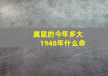 属鼠的今年多大1948年什么命