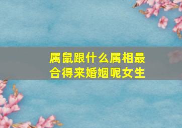 属鼠跟什么属相最合得来婚姻呢女生