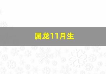 属龙11月生