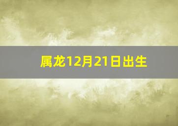 属龙12月21日出生