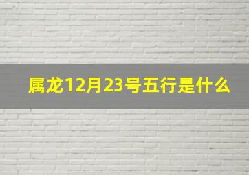 属龙12月23号五行是什么