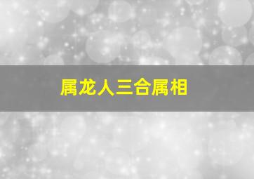 属龙人三合属相