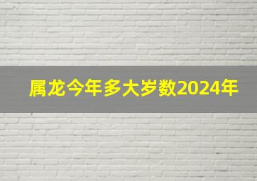 属龙今年多大岁数2024年