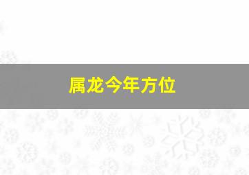 属龙今年方位