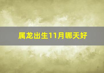 属龙出生11月哪天好