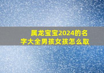 属龙宝宝2024的名字大全男孩女孩怎么取