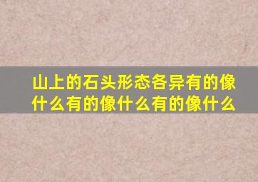 山上的石头形态各异有的像什么有的像什么有的像什么