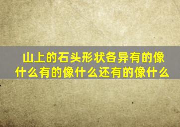 山上的石头形状各异有的像什么有的像什么还有的像什么