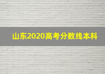 山东2020高考分数线本科