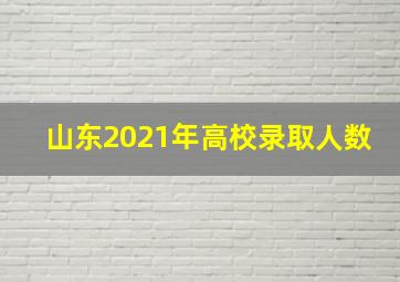 山东2021年高校录取人数