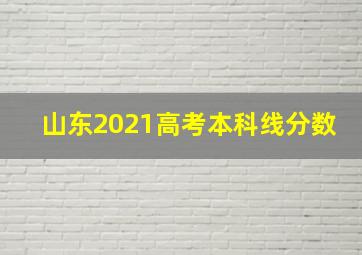 山东2021高考本科线分数