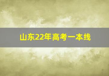 山东22年高考一本线