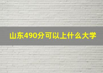 山东490分可以上什么大学