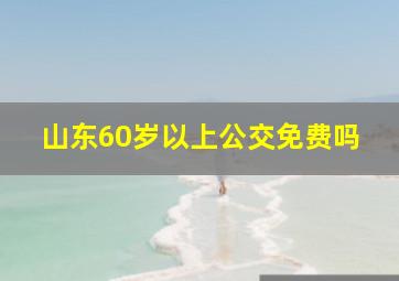 山东60岁以上公交免费吗