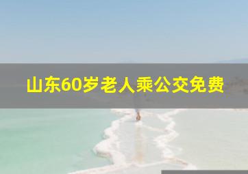 山东60岁老人乘公交免费