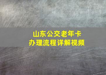 山东公交老年卡办理流程详解视频