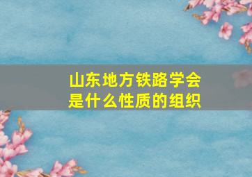 山东地方铁路学会是什么性质的组织