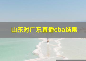 山东对广东直播cba结果