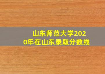 山东师范大学2020年在山东录取分数线