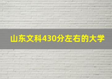 山东文科430分左右的大学