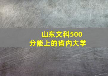 山东文科500分能上的省内大学