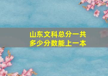 山东文科总分一共多少分数能上一本