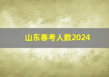 山东春考人数2024