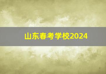 山东春考学校2024