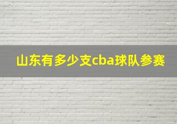 山东有多少支cba球队参赛