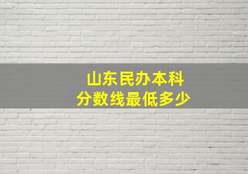 山东民办本科分数线最低多少