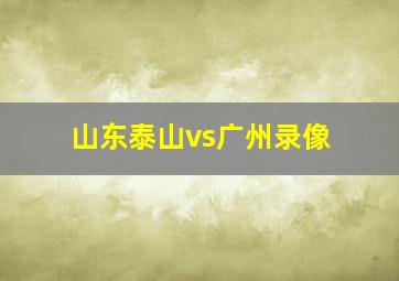 山东泰山vs广州录像