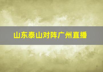 山东泰山对阵广州直播