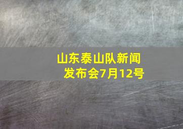 山东泰山队新闻发布会7月12号