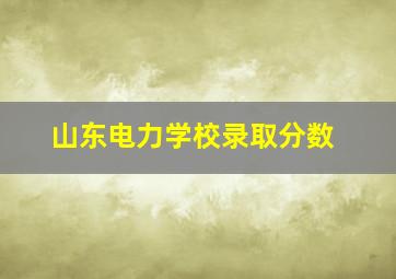 山东电力学校录取分数