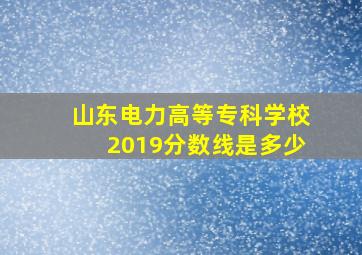 山东电力高等专科学校2019分数线是多少