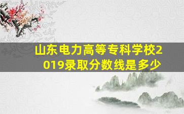 山东电力高等专科学校2019录取分数线是多少