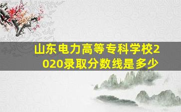 山东电力高等专科学校2020录取分数线是多少