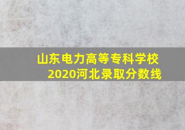 山东电力高等专科学校2020河北录取分数线