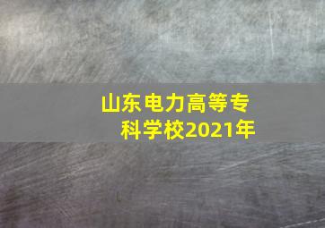 山东电力高等专科学校2021年