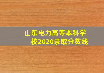 山东电力高等本科学校2020录取分数线