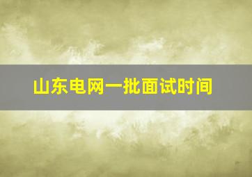 山东电网一批面试时间