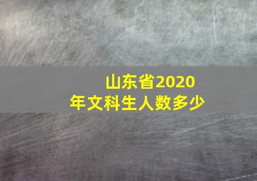 山东省2020年文科生人数多少