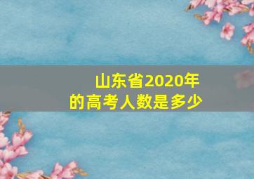 山东省2020年的高考人数是多少