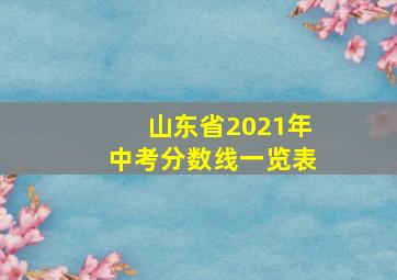 山东省2021年中考分数线一览表