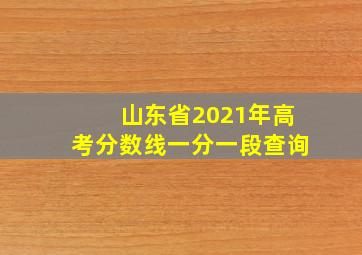 山东省2021年高考分数线一分一段查询