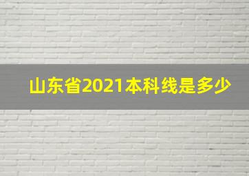 山东省2021本科线是多少